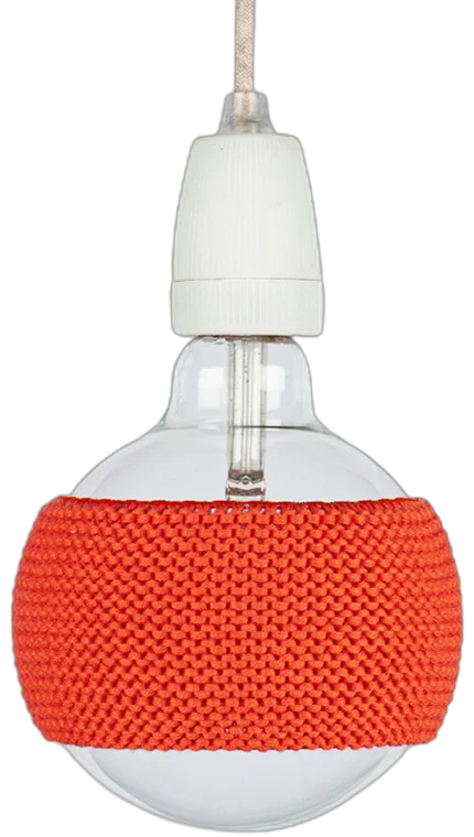 LampSleeve Terra Orange – gebreid lampkapje in terracotta